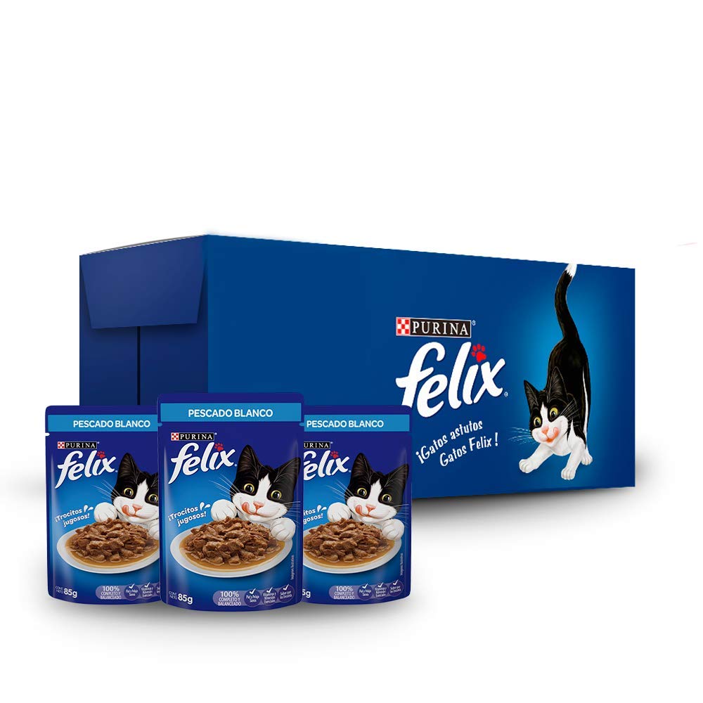 Purina Felix Adulto Todos los Tamaños Sabor Pescado Blanco 24pack de 85g