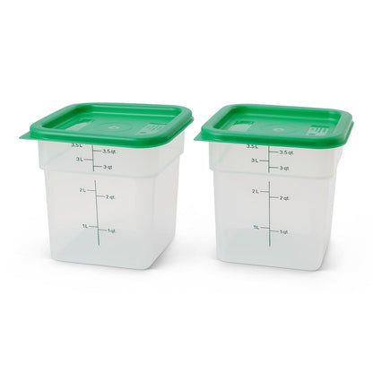 Cambro Contenedor Cuadrado 4 Cuartos Translúcido con Tapa Verde