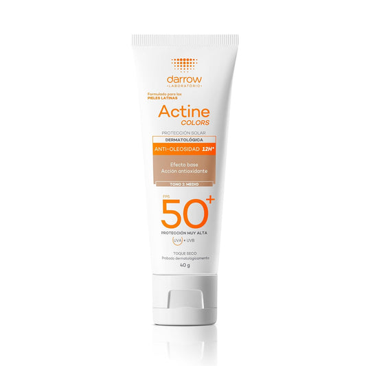 Darrow Actine Colors Protector Solar Facial FPS50+ Tono Medio, 40g