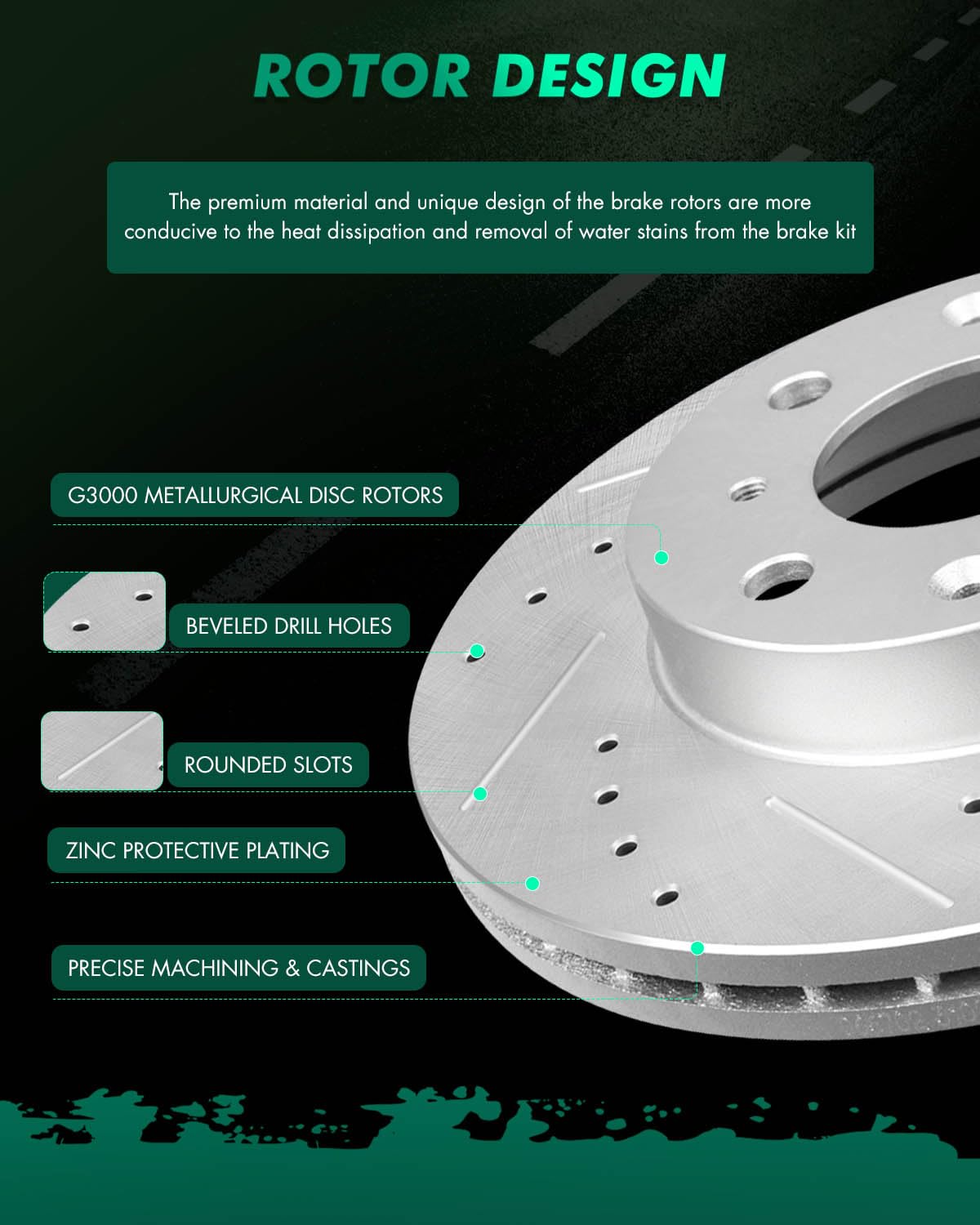 SCITOO Rotores de Freno Delantero Ventilado Chapados en Zinc para Honda Civic 1990-2000