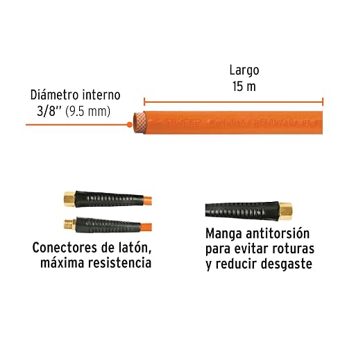 Truper MAN-PI-15-3/8, Manguera de PVC para compresor 15 m x 3/8"
