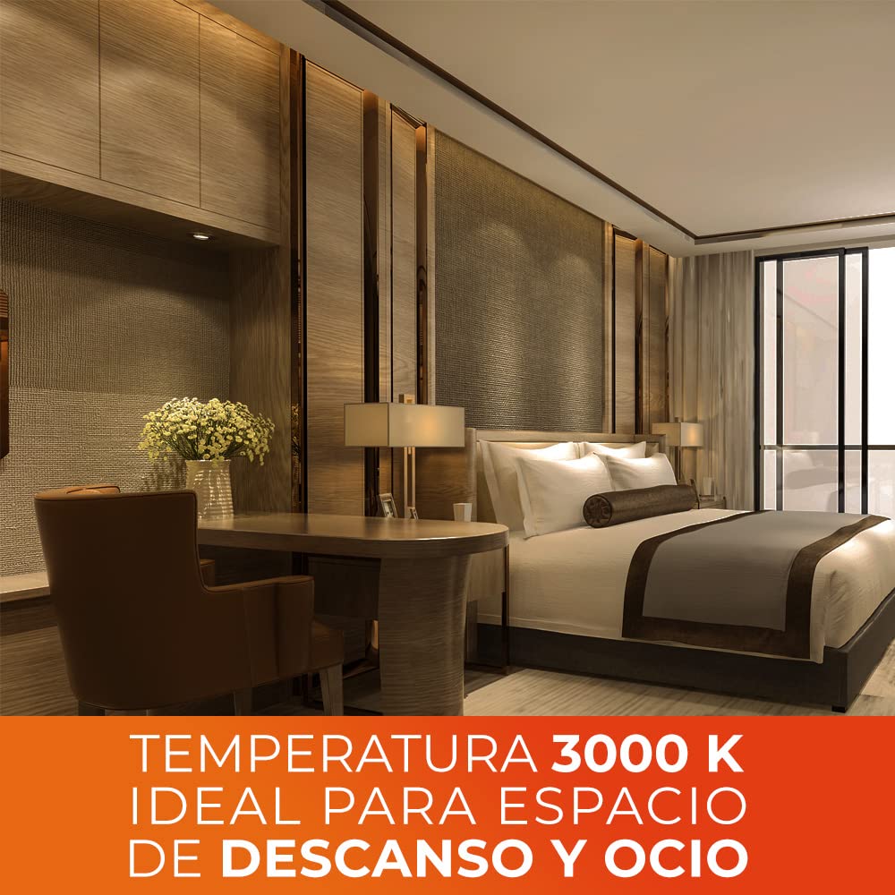 Tecnolite - Paquete de 10 Focos LED A19, Iluminación Interior, 5 Watts, 450 lumens y 3,000 Kelvin, Luz Cálida, Ahorrador de Energía Eléctrica