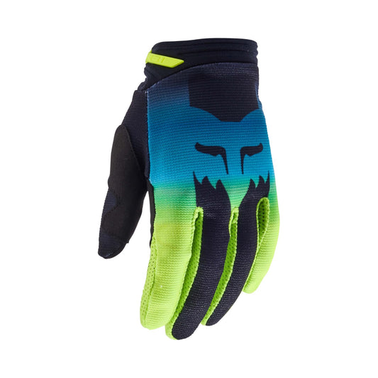 Fox Racing Flora - Guante de motocross juvenil para niña, talla L, color negro y amarillo