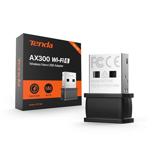 Tenda W311MI Adaptador WiFi 6 USB AX300,2.4GHz, USB WiFi para PC, Alta Velocidad 300Mbps, Antena Interna, WiFi Dongle, Ap Integrado, Seguridad WPA/WPA2, Compatible con Windows 7/10/11