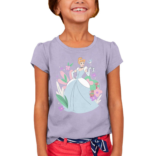 Disney Princesas La Cenicienta Playera Estampada para Niñas, Lila