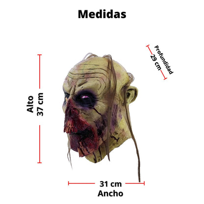 Zombie Tongue Mask, Máscara de Muerto Viviente Sangriento, Máscaras de Zombies Ideales para Halloween y Fiestas de Disfraces