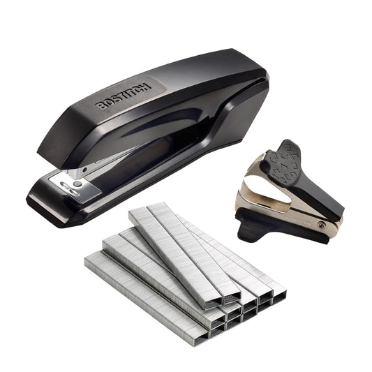 Bostitch Ascend 3 in 1 Stapler with Integrated Remover & Staple Storage, Value Pack with Staples & Remover, Assorted Colors (B210-CC)