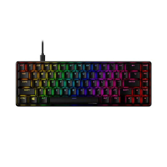HyperX Alloy Origins 65, Teclado mecánico Gamer, Forma compacta del 65%, Aqua, Teclas PBT de Doble Disparo, Retroiluminación LED RGB, Compatible con Software NGENUITY