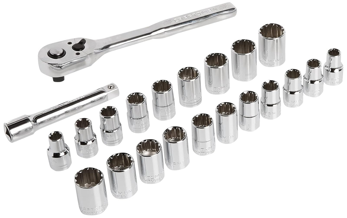 CRAFTSMAN Juego de enchufes, universal, unidad de 1/2", 19 piezas (CMMT12015)