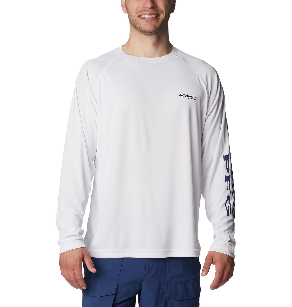 Columbia PFG Terminal Tackle Camisa Manga Larga Hombre - 4X - White, Nightshade Logo