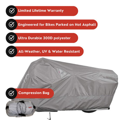 Dowco Guardian 51614-07 WeatherAll Plus Cubierta Impermeable para Motocicleta para Interior/Exterior, Gris, Adventure Touring