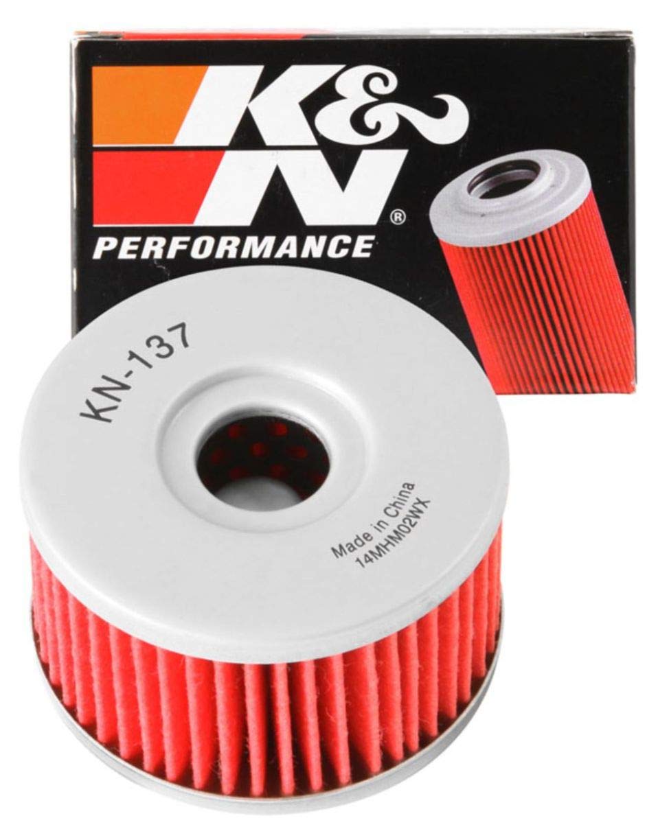 K&N Filtro de Aceite para Motocicleta Alto Rendimiento Premium Compatible con Suzuki KN-137, Negro