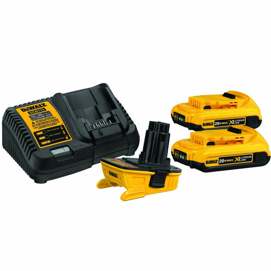 DEWALT DCA2203C - Kit de adaptador de batería de 20 V | Dos baterías, cargador