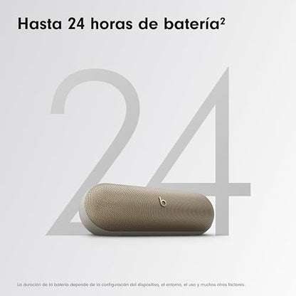 Beats Pill (Última versión)– Altavoz Bluetooth portátil, hasta 24 Horas de batería, Resistente al Agua, Compatible con Apple y Android, Sonido Potente para el hogar, Exteriores y Viajes– Champán