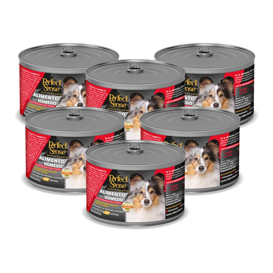 Perfect Sense Alimento Premium para Perro en Lata 140 g, Delicioso Sabor estofado, 6 pzas