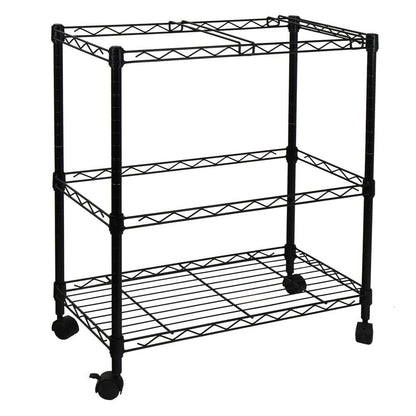 Oceanstar 2MRC1507 Portable 2-Tier Metal Rolling File Cart, Black