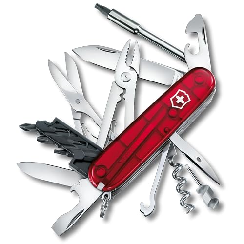 Victorinox Cyber Tool con 34 Usos, rojo transparente