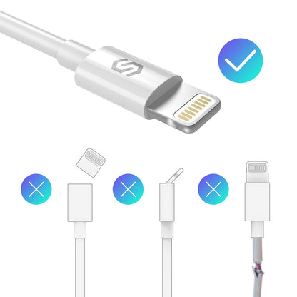 Syncwire Cable de Carga rápida USB para iPhone 11 XS MAX X XR 8 7 6S 6 Plus SE 5 5S 5C, iPad, iPod
