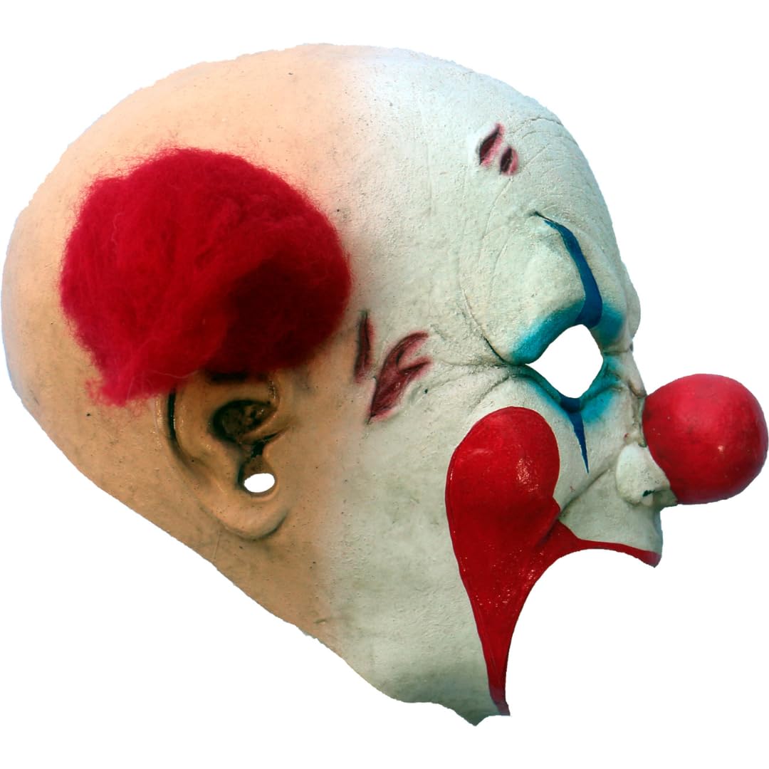 Clown Deluxe, Máscara de Látex de Payaso Terrorífico Con Barbilla Abierta, Disfraz de Arlequin Creepy Ideal Para Fiestas de Disfraces y Halloween by Ghoulish Productions.