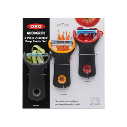 Oxo 11244100 Juego Peladores Acero INOX, 3 Piezas, 16.5 cm, Multicolor
