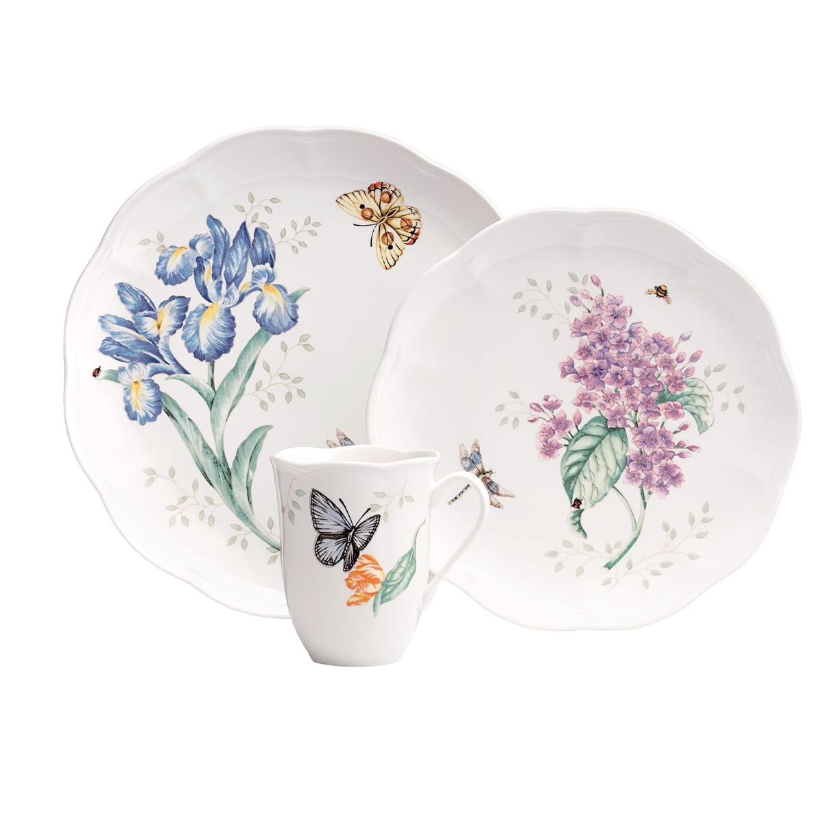 Lenox Set de vajilla de mariposas en la pradera.