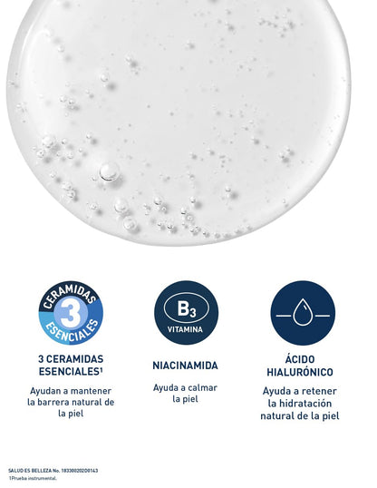 CeraVe Gel Limpiador Espumoso para Piel Normal a Grasa con Ceramidas Esenciales, Niacinamida y Ácido Hialurónico que Protege e Hidrata la Barrera Natural de la Piel, 473ml