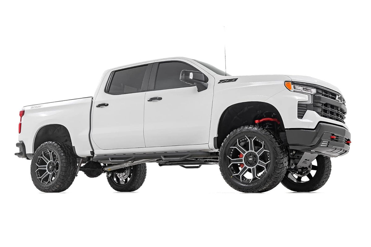Rough Country Solapas de Lodo Delanteras y Traseras para Chevrolet Silverado 1500 2019-2025, ABS Tri-Blend Servicio Pesado 13002