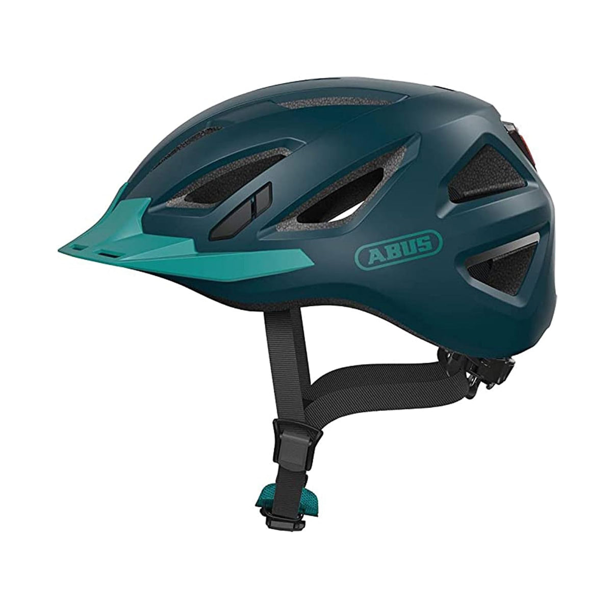 ABUS Stadthelm Urban-I 3.0 - Fahrradhelm mit Rücklicht, Schirm und Magnetverschluss - für Damen und Herren - XL (61-65 cm) - Verde (core green)