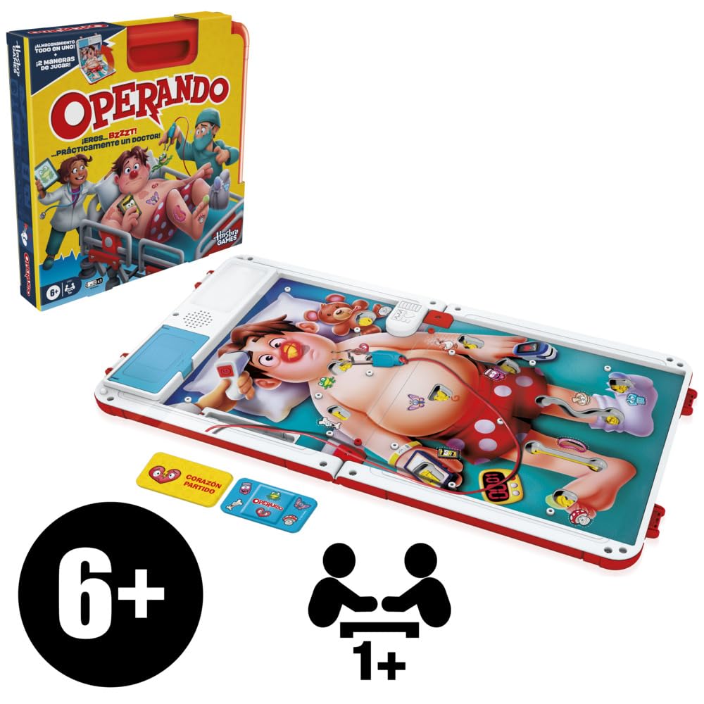 Hasbro Gaming Operando Juego de Mesa 2+ Jugadores 6+ Años