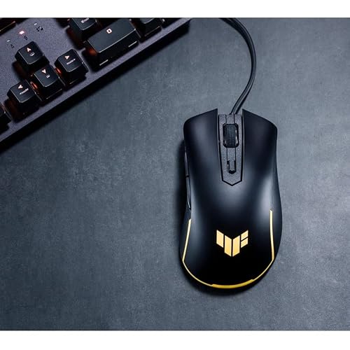 ASUS Mouse Gaming TUF Gaming M3 Gen IIncon Cable, 59 g, Ligero, Resistente al Polvo y al Agua IP56, Protector Antibacteriano, Sensor óptico 8K dpi, 6 Botones programables, Color Negro
