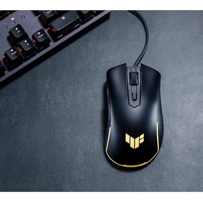 ASUS Mouse Gaming TUF Gaming M3 Gen IIncon Cable, 59 g, Ligero, Resistente al Polvo y al Agua IP56, Protector Antibacteriano, Sensor óptico 8K dpi, 6 Botones programables, Color Negro
