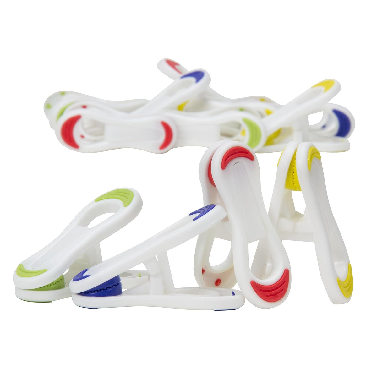 Household Essentials - Pinzas de plástico Suave al Tacto, Multicolor, 12 Unidades