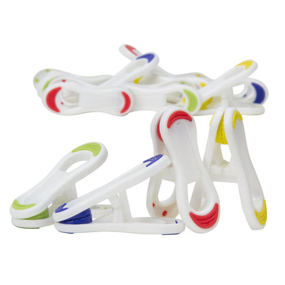 Household Essentials - Pinzas de plástico Suave al Tacto, Multicolor, 12 Unidades