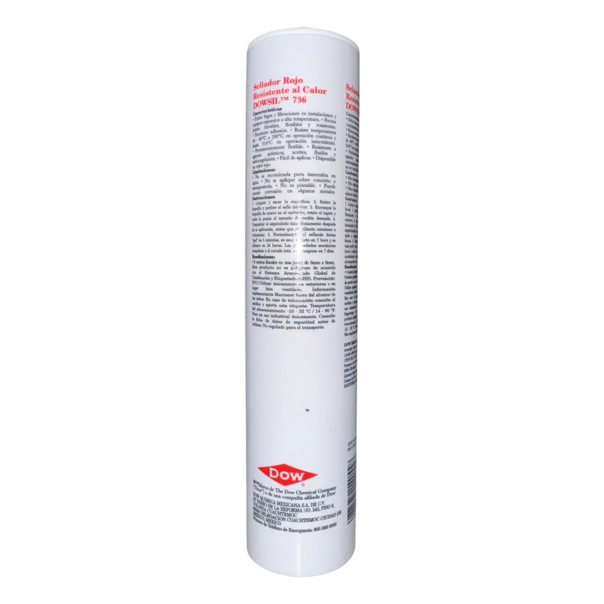 Dowsil 736 - Sellador De Silicona Alta Temperatura de Uso General - Rojo, Cartucho de 300 ml
