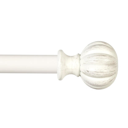 Kenney Rachel 5/8" Standard Decorative Window Curtain Rod, 28-48", Antique White - Blanco antiguo - 1 Units