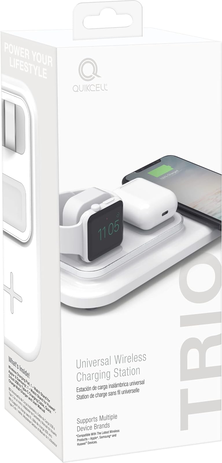 QuikCell Trio 3 in 1 Wireless Charging Pad - White