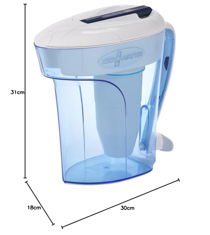 Zero ZeroWater ZD-012RP, jarra lista para verter de 12 tazas con medidor TDS gratuito (sólidos disueltos totales)