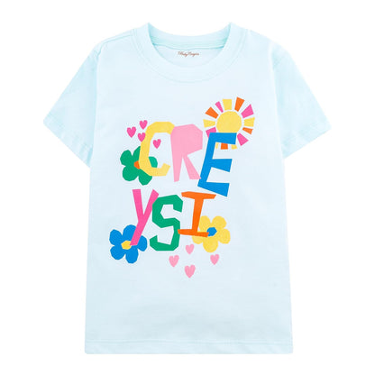 Baby Creysi Playera O3065_Hgj para Bebé Niña Algodón Hipoalergénico, Azul, 7 Años
