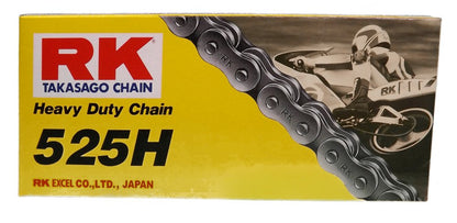RK Racing Chain M525HD-120 (525 Series) 120 eslabones estándar sin Junta tórica Cadena con Enlace de conexión
