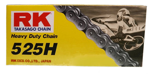 RK Racing Chain M525HD-120 (525 Series) 120 eslabones estándar sin Junta tórica Cadena con Enlace de conexión