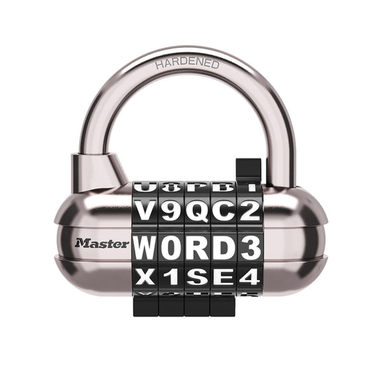 Master Lock Candado, set your own WORD Combination Lock, 2-1/2 pulgadas de ancho, negro, 1534DBLK