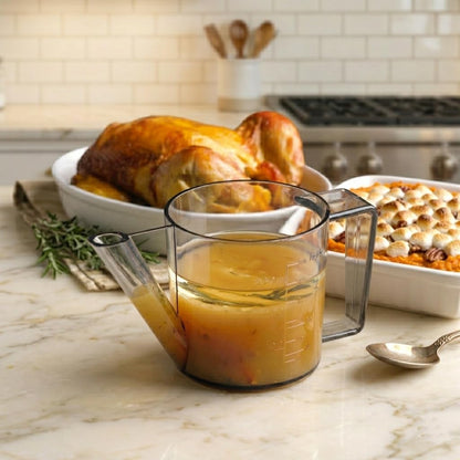 Fox Run Gravy/Fat Poultry, 5598 Separator, 1.5-Cup | Esencial de cocina de Acción de Gracias y día festivo | Herramienta para hacer salsas, taza separadora de medición de salsa y