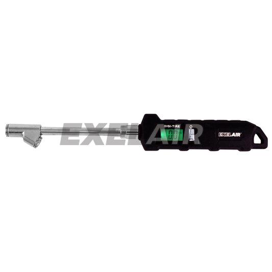 Milton EX516DIG Exelair Manómetro Digital de Doble Cabezal con Mandril de Aire Giratorio, Negro/Plata