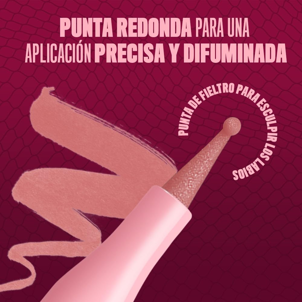 NYX Professional Makeup Lip Lingerie Lip Stain, Delineador para labios de larga duración, a prueba de agua, aplicador en formato boligrafo, Fórmula vegana 1 ml - Tono Cuff Me