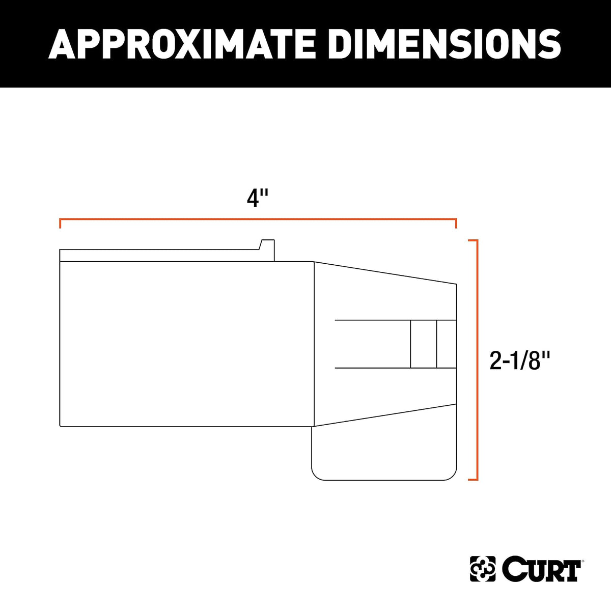 CURT Adaptador de Cableado de Remolque Plano de 7 Vías a 4 Vías Compatible con LED, 57004, Negro