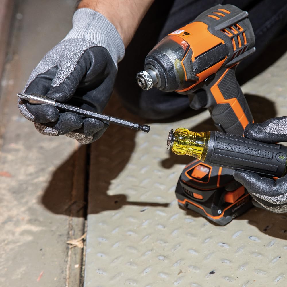 Klein Tools 80083 Kit de destornillador de impacto con juego de llaves de impacto SAE 7 en 1 y destornillador de longitud ajustable de múltiples puntas 14 en 1, 2 piezas