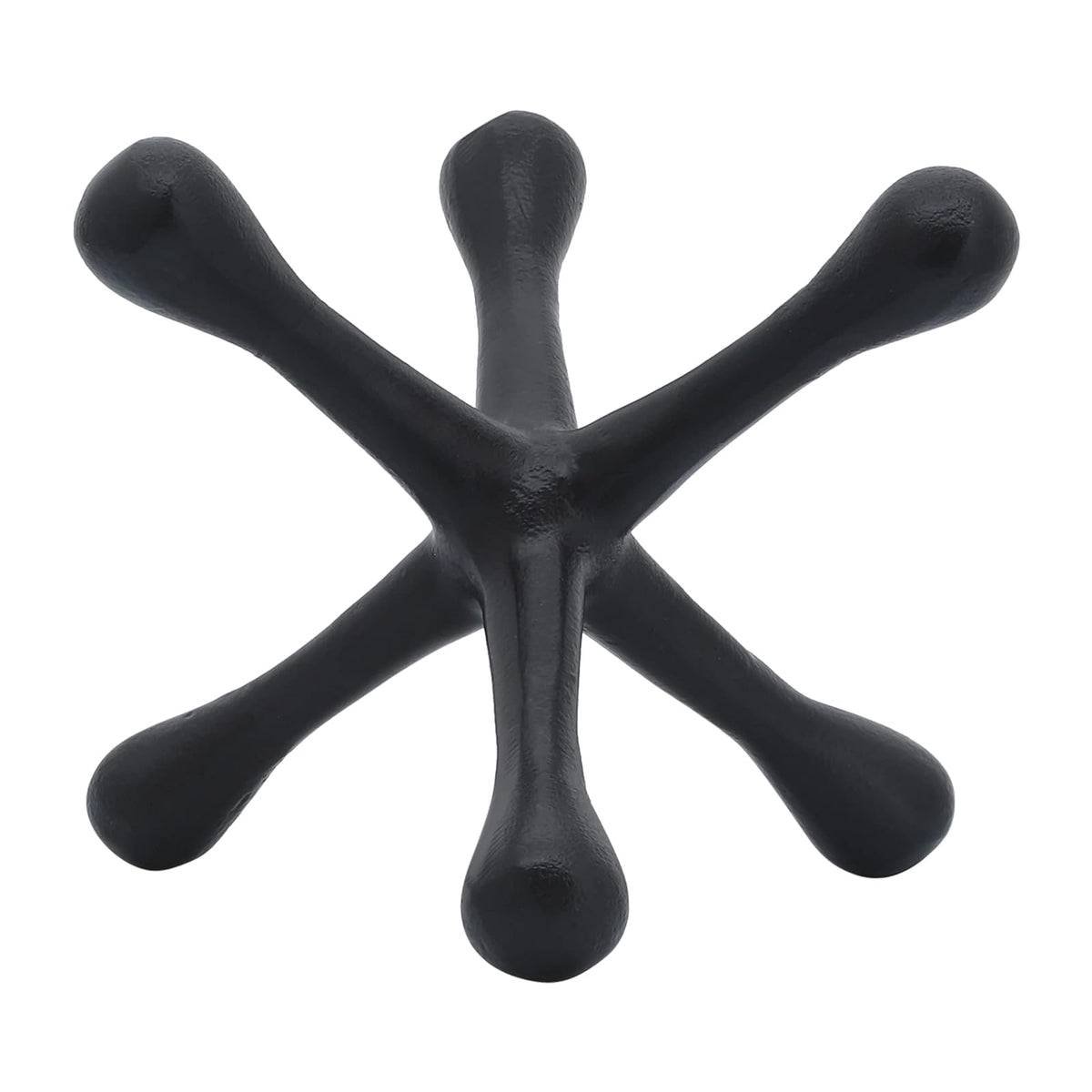 Sagebrook Home Escultura Abstracta de Metal Jacks para decoración de habitación, recámara u Oficina, Aluminio, Negro, 8 cm de Largo x 9 cm de Ancho x 5 cm de Alto