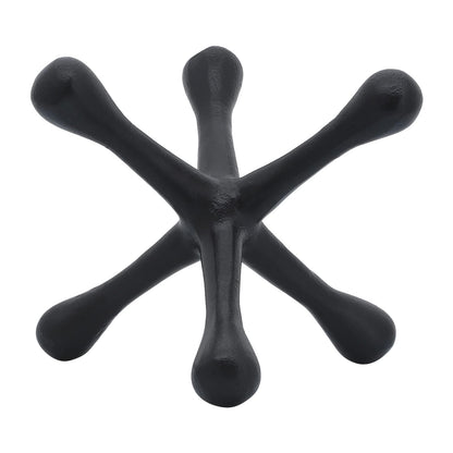 Sagebrook Home Escultura Abstracta de Metal Jacks para decoración de habitación, recámara u Oficina, Aluminio, Negro, 8 cm de Largo x 9 cm de Ancho x 5 cm de Alto