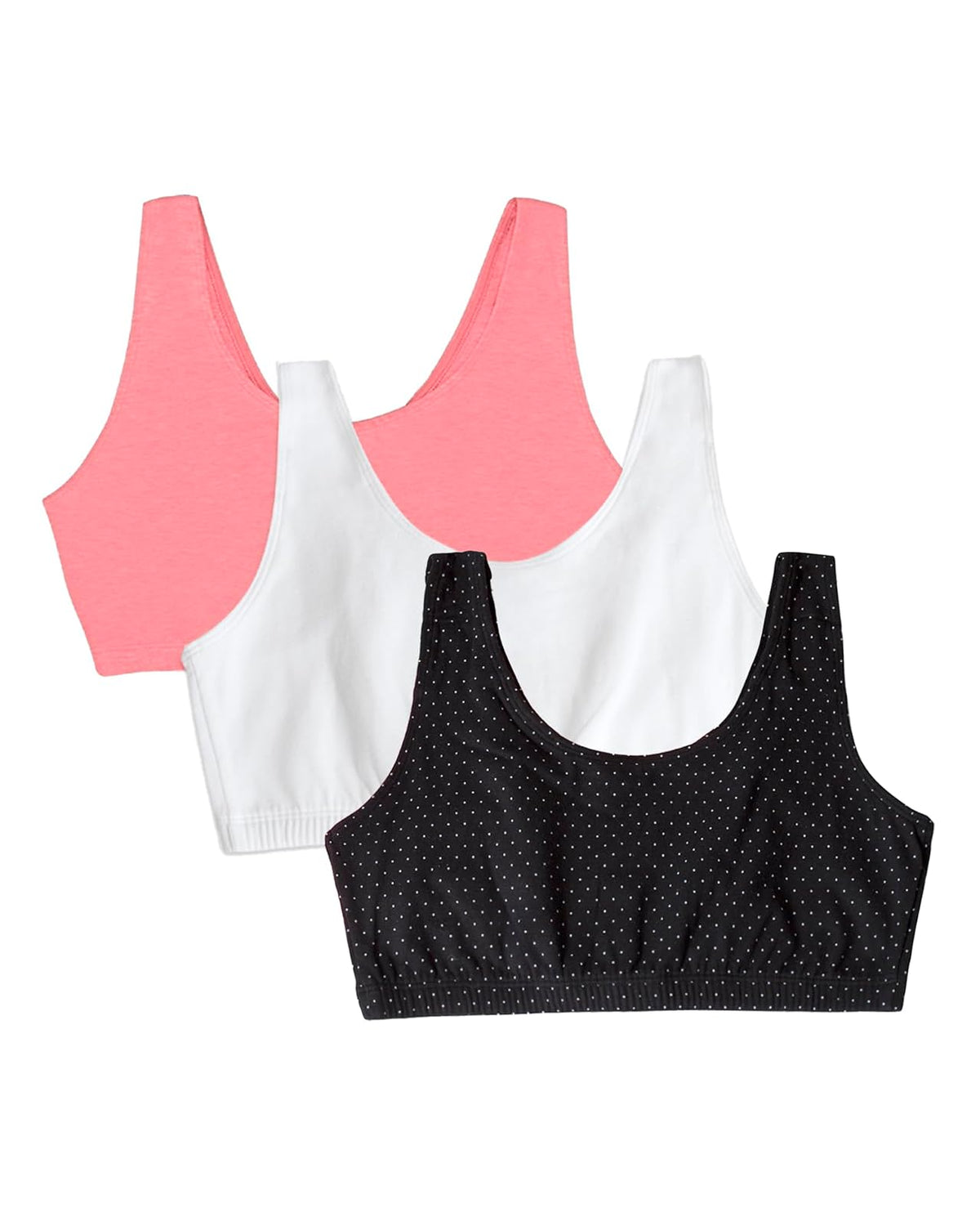 Fruit of the Loom Brasier Deportivo de Algodón para Mujer - Pin Dot - Popsicle P - White 86ck - 46