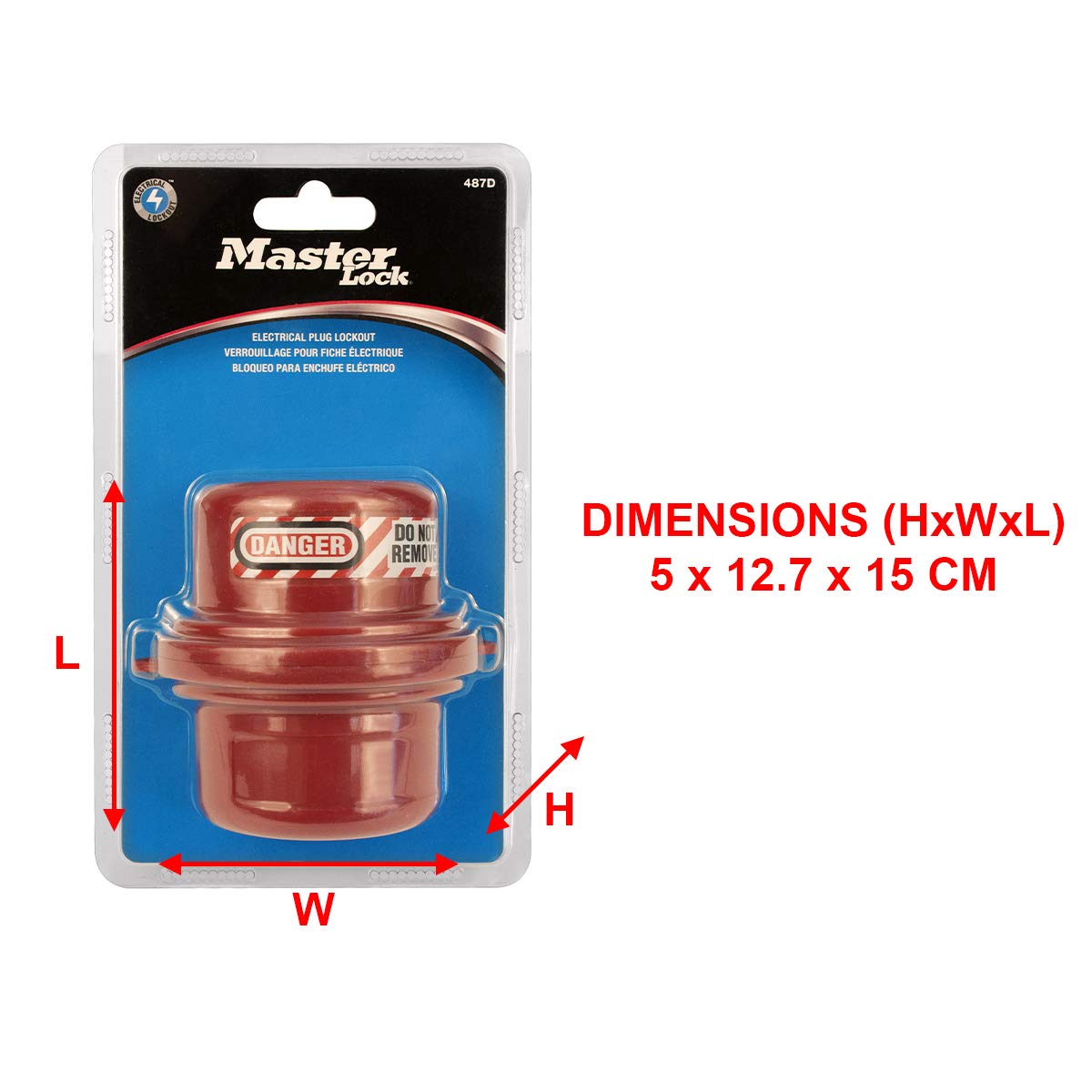 Master Lock 487 Bloqueo giratorio de enchufe eléctrico para enchufes de 110 V y 220 V